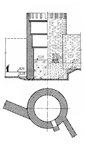 An ancient Greek tower (section and floor plan) of the walls of the Ionian city Tyras at the SW shore of the Dnestrovs’kyy Lyman