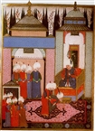 The Sultan Selim II receiving the Safavid ambassador at the Ottoman palace in Edirne, in 1567
