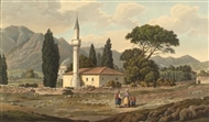 “The Dervish Sepulchre of Hassan Baba, at the entrance of the Vale of Tempe” (in 1805)