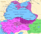 Map of the Kingdom of Pontus during the reign of Mithridates VI, c. 120-64/3 BC