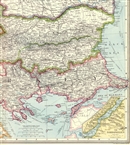Ottoman Vilayet of Adrianople (Thrace) and insert map of the Dardanelles, Bulgaria with Eastern Roumelia (Northern Thrace) in 1910 (extract A)