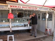 Metin Vidinli, the owner of the fish-shop at the Gelibolu port