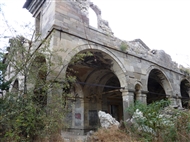 Holy Trinity: the ruined outer part of the Orthodox Church with the colonnade