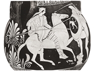 Amazonomachy: a mounted Amazon attacking a Greek warrior
