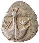 Anchor and crayfish on a silver drachma of ancient Apollonia (Bulgarian coast of the Black Sea)