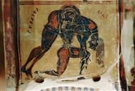 Ajax is carrying the body of dead Achilles