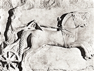Relief of a charioteer standing in a chariot drawn by two horses, Kyzikos (late 6th c. BC)