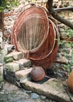 Fishing tackle on the steps of the old parish school of the Greek community in Sozopol (1993)