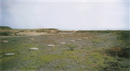 Archaeological site of Olbia: the bases of the colonnade on the northeast side of the agora