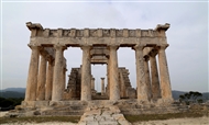 The temple of Athena Aphaia: east side, the façade and main entrance