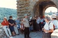 Members of the Panorama Cultural Society near the main entrance of medieval walled-city (in 1993)