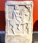 Archaeological Museum of Thessaloniki: The Hero-Horsemen on a burial stelae of the Imperial period from Eastern Thrace