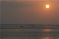 Sunset at the port of Thessaloniki (August 1982)