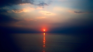 Sunset at the North Aegean from the Nestos Delta (July 1995)