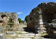 Ancient Edessa. The South Gate of the Hellenistic city, the protecting Tower (right) and the colonnade of the Main Street (May 2025)
