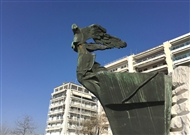 The bronze monument of Antonis and Domna Visvisi in Thessaloniki