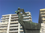 The bronze monument of Antonis and Domna Visvisi in Thessaloniki