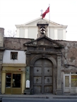 Surp Kevork, in Samatya: the main entrance of the Armenian eccl. complex and the bell tower