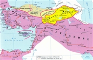 The State of Alexander the Great in 323 BC (section) and adjacent states