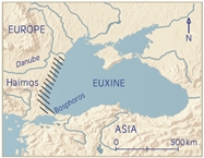 Black Sea: western coast with hatching