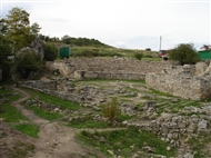 The ancient Theater and the byzantine Church, general view