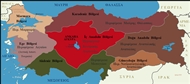 Οι επτά γεωγραφικές-διοικητικές περιφέρειες της Τουρκίας (στα τουρκικά και στα ελληνικά)