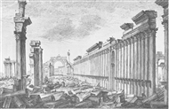 Τα ερείπια της Παλμύρας όπως σώζονταν το 1750: Η Μεγάλη Κιονοστοιχία και η Μνημειακή Πύλη