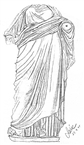 Ακέφαλο άγαλμα θεάς (Δήμητρας;) από την Βιζύη, σκίτσο