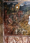 Σουμελά (μετά την ανακαίνιση). Ο έφιππος άγιος Δημήτριος στέφεται από άγγελο με το στέμμα του μαρτυρίου