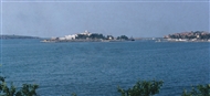 Η άκρη της κατοικημένης χερσονήσου και το Μικρό Νησί, γνωστό και ως Άης Κύρικος (Σωζούπολη 1993)