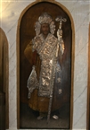 Ο μαλαματωσκεπασμένος άγιος Ελευθέριος στο εικονοστάσι του Αγίου Ελευθερίου Ταταούλων