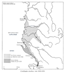 Μεσαιωνική Αλβανία. L’« Albanie staufen » vers 1258-1259 [Η «Αλβανία των Στάουφεν» γύρω στα 1258-59] Οι εφήμερες κτήσεις του Μανφρέδου Στάουφεν, βασιλιά της Σικελίας, στο παράλιο μέτωπο της βυζαντινής Αλβανίας