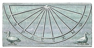 Ηλιακό ρολόι εντειχισμένο στο καθολικό της βυζαντινής Μονής Σκριπούς (λιθογραφία του Dodwell)