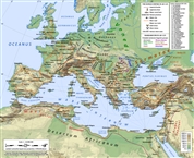 H Ρωμαϊκή Αυτοκρατορία το 125 μ.Χ., την εποχή του αυτοκράτορα Αδριανού