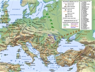H Ρωμαϊκή Αυτοκρατορία το 125 μ.Χ. (τμήμα του γενικού χάρτη)