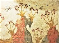 ΕΑΜ, Κυκλαδικά. Η αριστουργηματική τοιχογραφία της «Άνοιξης» από το Ακρωτήρι της Θήρας (16ος αι. π.Χ.), λεπτ.