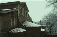 Φανάρι, αρχές Μαρτίου του 1996: Χιονισμένος ο Πατριαρχικός Ναός του Αγίου Γεωργίου (ανατολική όψη)