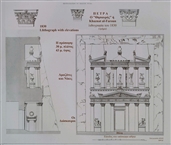 Σχέδια του «Θησαυρού» ή «Καζνάτ Φαρούν», ταφικού μνημείου στην είσοδο της Πέτρας: Λιθογραφία του 1828-1830