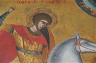 Ο έφιππος άγιος Γεώργιος (λεπτ. εικόνας) στον εξωνάρθηκα του Πατριαρχικού Ναού