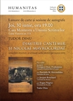 Αφίσα για την παρουσίαση του βιβλίου του  καθηγητή Τούντορ Ντίνου στην Πρεσβεία της Ελλάδας στο Βουκουρέστι