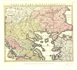 Graecıae Pars Septentrionalis, 1730 [Χάρτης Ελλάδας και Βαλκανικής – Χαλκογραφία του I.M.Seutter]